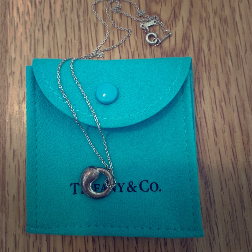 silver tiffany necklace open circle